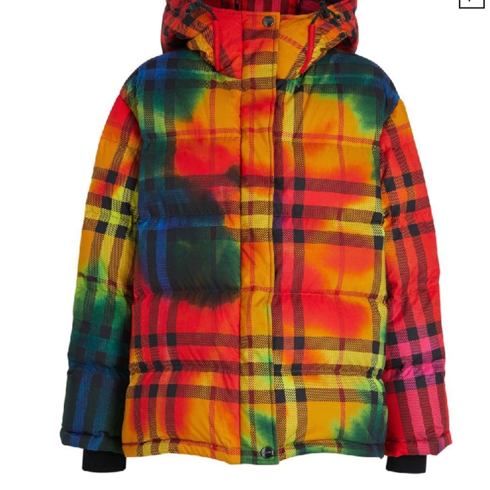 Burberry Tie Dye Vintage Check Puffer Jacket